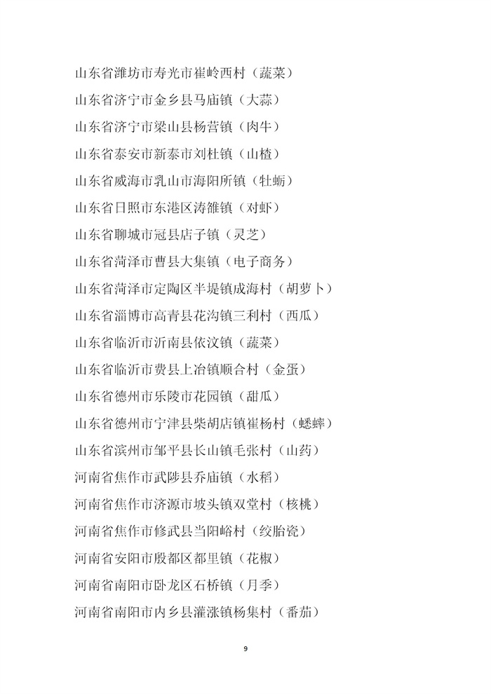 【名單公示】第十一批全國(guó)“一村一品”示范村鎮(zhèn)名單公示(圖9)