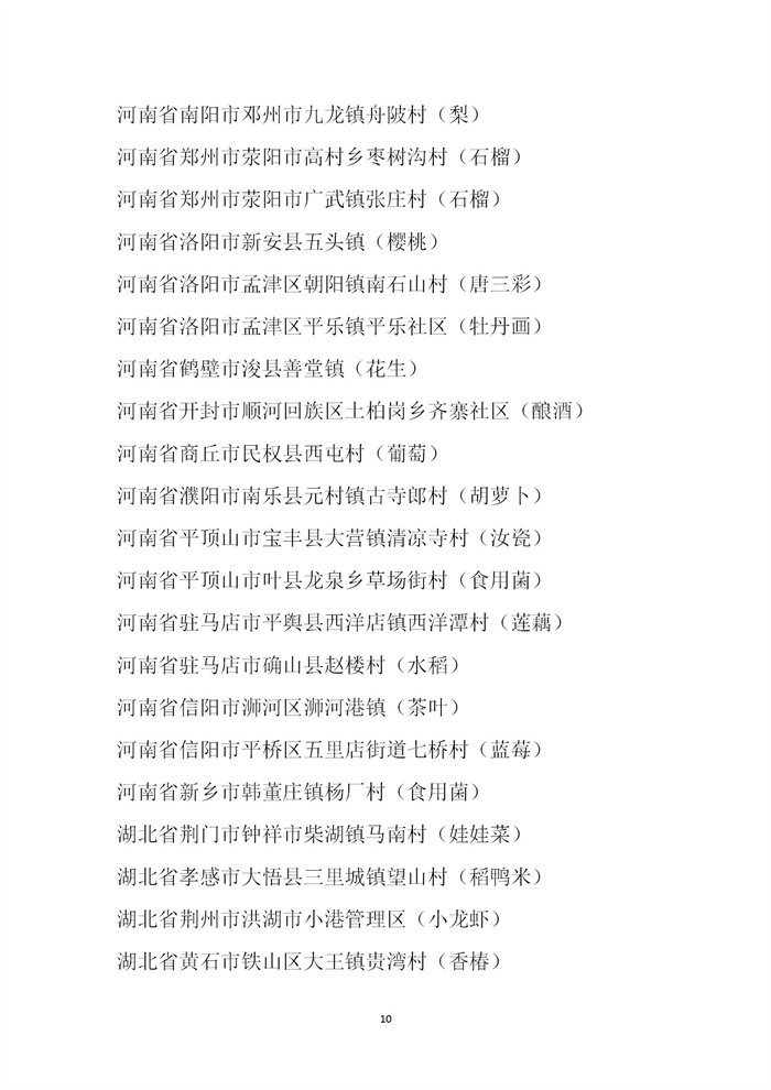 【名單公示】第十一批全國(guó)“一村一品”示范村鎮(zhèn)名單公示(圖10)