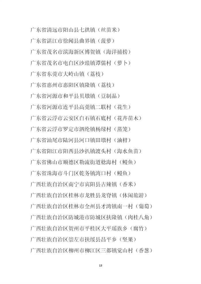 【名單公示】第十一批全國(guó)“一村一品”示范村鎮(zhèn)名單公示(圖13)
