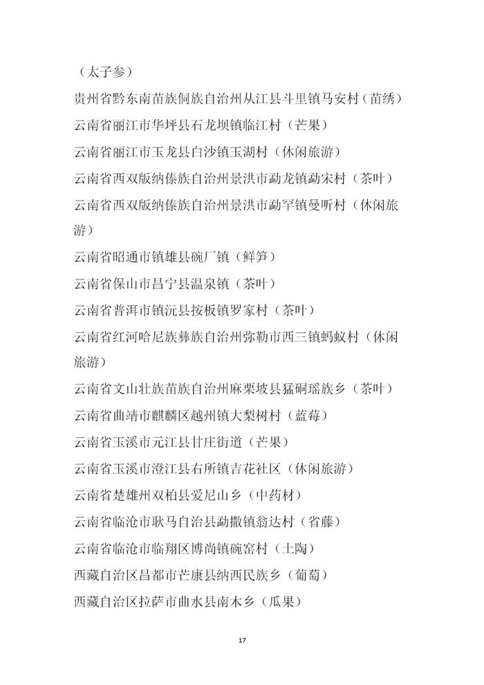 【名單公示】第十一批全國(guó)“一村一品”示范村鎮(zhèn)名單公示(圖17)